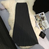 Seoulish Summer High Waist Vintage Dots Printed Women's Mermaid Long Skirts 2026 New Chiffon Fishtail Wrap Skirts Female