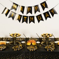 Disposable Tableware Plate Birthday Party Decorations Black Gold Balloons Decor Kids Ball Paper Home Globos Party Supplies
