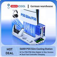 BEBONCOOL S6000 Vertical Stand For PS5 Slim/PS5 Cooling Station Notebook-Grade Cooler Playstation 5 Dual Fast Controller Charger