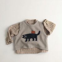 Children Sleeveless Knitted Vest 1-6Y Autumn Winter Cotton Boys Girls Cute Animal Vest Jacket Kids Toddler Casual Sweater Coat