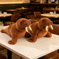 1Pc 38cm Simulation Walrus Plush Toys Lifelike Elephant Seal Plushie Doll Stuffed Soft Animal Pillow Birthday Gift