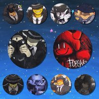 Forsaken Mafioso Badge On Backpack Accessories Manga Icons Pins Round Cartoon Brooches For Clothes Bag Decor Gifts