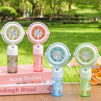 Rechargeable Handheld Misting Fan-Portable Battery Operated Water Mist Fan With 3 Adjustable Speed-Cooling Fan·