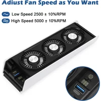Upgraded For PS5 Cooling Fan Quiet Cooler Fan LED Light USB3.0 Hubs for PS5 Disc & Digital Edition Gaming Console Accessories