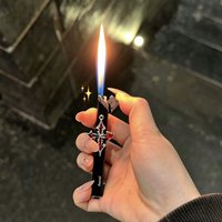 Fashionable Handmade High-value Cross Inflatable Lighter Metal Small Strip Handmade Light Luxury Lighter Men's and Women's Gift