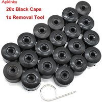 28mm 20x Wheel Center Nut Cover Lug Bolt Grey Cap With Removal Tool For VW Golf MK7 Touran Scirocco Beetle Jetta 2015 2016 2017