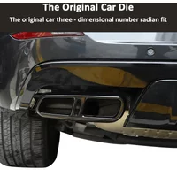 For Land Rover Range Rover Sport L461 2023 2024 Glossy Black Chrome Stainless Steel Car Exhaust Pipe Cover Trim Accessories image 4