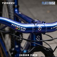 TOSEEK Carbon Fiber Bike Handlebar 31.8mm Mountain Bike Handle Bar Flat/Rise Bicycle Handlebar 580-760mm Cycling Riser Bar