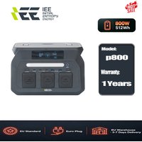 IEE P800 Przenośna stacja zasilania 800W, moc znamionowa 1600W, moc szczytowa 512Wh, generator solarny LiFePO4, szybkie ładowanie 1,2H, 10ms EPS, czysta fala sinusoidalna, power bank do użytku w