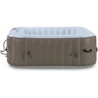 Inflatable Hot Tub, 185x185x65cm Square Spa Tub, 6 Person Portable Hot Tub, PVC Outdoor Swimming Pool, Massage Jacuzzi