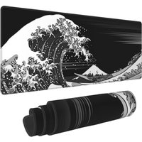 Great Wave Mouse Pad Black Desk Mat Kawaii Gaming Desktops Mouse Mats Laptop Office Carpet Large Play Mat Mousepad Computer Mats