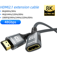 HDMI 2.1 Extension Cable 8K@60Hz HDMI 2.1 Male-Female Bi-Directional 48Gbps 4K@120Hz For HDTV RTX PS5 Xbox HDR Video PC Laptop