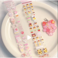 WAKAWAKA Cute Sticker Tapes Pixel Animal Deco Stickers for Scrapbooking PET Kawaii Stickers Stationery For Arts Diy Crafts Album