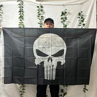 TIKI FLAG Punisher flag 90x150cm polyester hanging banner Thin Blue Skull Flag Punisher Flag for decoration