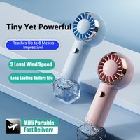 Ultra Light 60g Mini Turbine Fan Portable Handheld Fan Air Cooler 3-Speed Wind Rechargeable Travelling Shopping Camping Fan