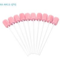 NEW 100pcs Disposable Oral Care Sponge Swab Tooth Cleaning Mouth Swabs With Stick