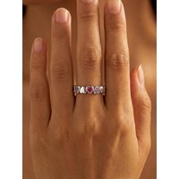 925 Sterling Silver Fashion Rose Red Love Heart Ring For Women Engagement Anniversary Daily Wear High Quality Fine Jewelry