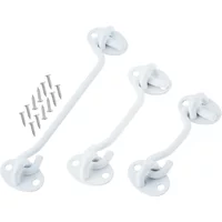 2Pcs Stainless Steel Cabin Door Window Hook and Eye Latch Lock Shed Gate Catch Silent Holder with Screws 3/4/6/8/10/12/14/16inch