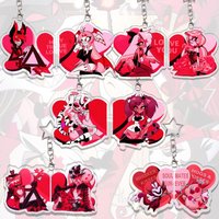 Hazbin Hotel Acrylic Keychain Kawaii Alastor Angel Dust Velvette Niffty Vaggie Backpack Bag Pendant Accessories Birthday Gift