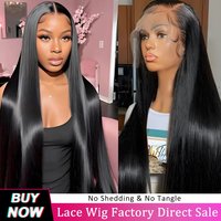 13x4 Straight Human Hair Lace Front Wig 40 Inch Pre Plucked Brazilian Lace Frontal Wigs 220 Density 360 Full Lace Wigs For Women
