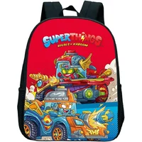 SuperThings Backpack Toddler Cartoon Schoolbag Boys Girls Kindergarten Bag Waterproof Kids Bookbag 12 Inch