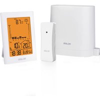 Wireless Rain Gauge LCD Digital Weather Station In/Outdoor Time Thermometer Real-time Rainfall Record Rain Measure Meter Sensor