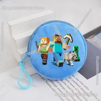 Cartoon Pixel Block Creeper Steve Print Coin Purse Mini Plushes Wallet for Kids Backpack Pendants Minecrafteds Money Pouch Gift