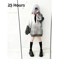 World Plan Cosplay Casual Gray Gradient Color Hoodie Loose Fit Versatile Spring Season Women's Fashion Set Long Sleeve Sweats...