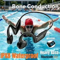 Bone Conduction Swimming Headphones Bluetooth 5.4 IPX8 Waterproof Not In-Ear Wireless Plug-in Card Sports Headphones 2026