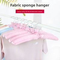 High-End Seamless Fabric Sponge Clothes Hanger for Dormitory Home Use Wedding Women's Clothing Store Non-Shrinkage Hanging Hooks