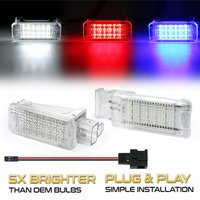 Lampes de boîte à bagages à lumière LED, sous éclairage de courtoisie, adaptées pour Porsche 911, 997, Carrera Turbo, broderie enne, Boxster 987, Cayman 981, 2 pièces