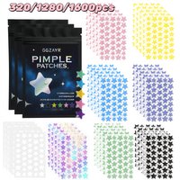 320/1280/1600pcs 8 Color Star Patches, Multi-Size Hydrocolloid Acne Covers for Men Women All Skin Types