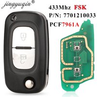 jingyuqin 433MHz FSK PCF7961A ID46 Flip Remote Key For Renault Clio III Clio 3 Kangoo Master Modus Twingo 2006-2016 7701210033