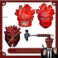 Dorohedoro Shin Heart Mask Realistic Party Scary Prop Masquerade Party Gift Latex Full Head Mask Anime Cosplay Costume Halloween