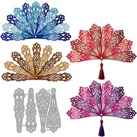 Fan Carbon Steel Cutting Dies Stencils for DIY Scrapbooking Photo Album Decorative Embossing Paper Card 140x70~76x0.8mm 2pcs/set