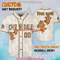 2026 New Disney Halloween Cosplay Costume Men's And Women's Baseball Shirt Custom Chip and Dale Baseball Jersey