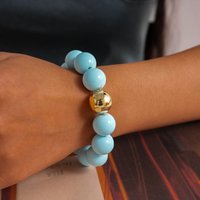 New European American Dopamine Colorful Acrylic Round Beaded Bracelet Minimalist Fashion Sweet Chain Niche High Grade Jewelry