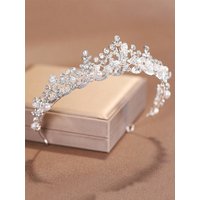 1 Piece Crown Headband, Fashionable Alloy Wedding Crown, Suitable for Wedding Decoration, Birthday Party Accessories, Bridal Headwear, Wedding Party Decoration