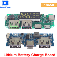 1pcs 5V 2.4A Dual USB Charger Board Micro/Type-C Input 18650 Lithium Battery Charger Module with Circuit Protection for DIY