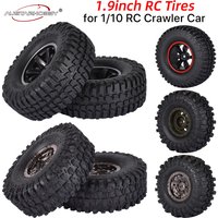 AUSTARHOBBY 4pcs 1/10 RC Tires 1.9inch Metal Wheel Rim Hub Rubber Tyre for 1/10 HSP HPI SCX10 TRX-4 TRX-6 RC Crawler Drift Car