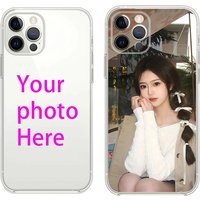 Customized Photo Case For iPhone 16 15 14 13 12 11 Pro Xs Max 16e XR 7 8 6 6s Plus SE 2020 2022 Personalized TPU Soft Cover