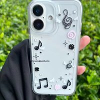 INS Music Note Album Cartoon Cute Kawaii Phone Case For iPhone 17 Air 16 15 14 13 12 11 Pro Max 14 15 Plus Y2K Creative Cover