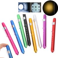 1pcs Portable LED Flashlight Work Light First Aid Pen Light Torch Lamp Pupil Gauge Measurement Medical Pen Light