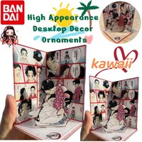 Bandai New Arrival Demon Slayer Kanroji Mitsuri & Muzan Acrylic Scene Standee, Aesthetic Cute Anime Desktop Decor Figurines