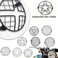 Motorcycle Universal Black Grill Headlight Protector Guard Cover For Retro Cafe Racer Headlight Protective Cover