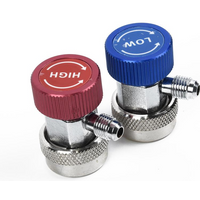 Freon R134A H/L Auto Car Quick Coupler Connector Brass Adapters Air Conditioning Refrigerant Adjustable AC Manifold Gauge