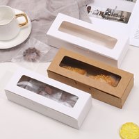 10Pcs Simple Kraft Paper Cookie Candy Box Macarone Baking Cake Packaging Boxes for Wedding Birthday Party Favors Gift Box