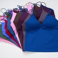 DYF Impact Women's Butt-Lifting Twist Front Long-Line Seamless Thin-Strap Yoga Fitness Sports Tank Top Running Tank Top Workout