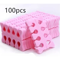 Pink Sponge 100Pcs =50 Pairs Nail Art Toe Separators Fingers Feets Sponge Soft Gel Polish Manicure Pedicure Pack Beauty Tools