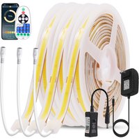 Bluetooth 12V 24V COB LED Strip Light 23key Remote Control EU US UK AU Plug 480LED Flexible Tape Warm Natural White 5m 10m 0.5m